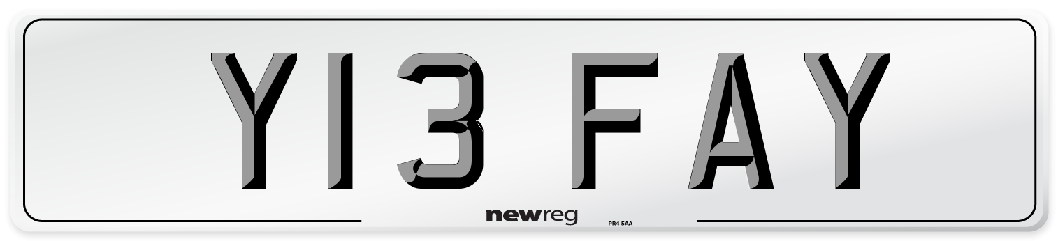 Y13 FAY Number Plate from New Reg
